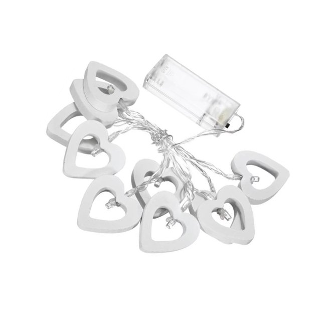 Ounissouiy Cadena de luz corazón de DIY paisaje atmósferas lámpara IP42 impermeable con pilas iluminación decoración colgante pared árbol Kits de decoración para fiestas 1.5 m 10 luces Ounissouiy HA068260-01
