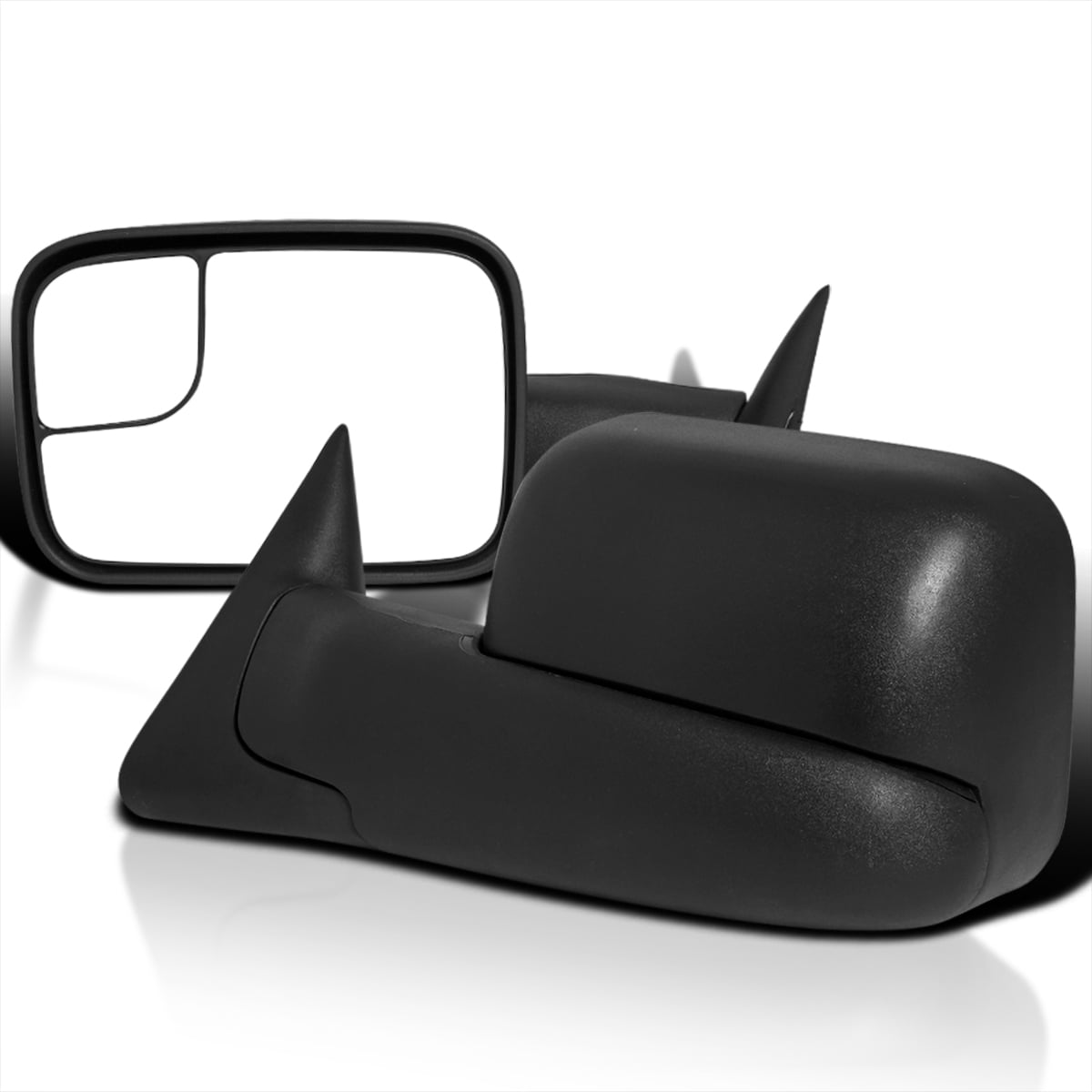 ECCPP Towing Mirrors W/Brackets Replacement fit for 1998 1999 2000 2001 Dodge Ram 1500 2500 3500 Truck Power Heated Black Manual Side View Mirrors