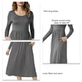 thumbnail image 4 of Vestido de mujer con cuello redondo hasta la rodilla, vestido de manga larga, vestido ajustado de manga larga, vestido plisado de manga larga, durabilidad prolongada, 4 of 5