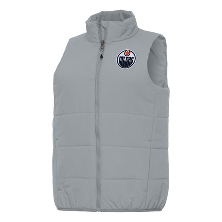 Women s Antigua Gray Edmonton Oilers Experience Full-Zip Vest