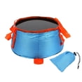thumbnail image 2 of Outdoor Folding Portable Water Basin, Travel Camping Wash Bucket, Hotel Face Foot Hand Wash Basin, Compact Water Container with Storage Bag, Blue, 2 of 5