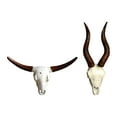 thumbnail image 2 of kowaku Faux Animal Skull Wall Sculpture Resin Rustic Animal Head Sculpture Wall Hanging Animal Faux Skull for Fireplace Bedroom Home Bull and Sheep, 2 of 9