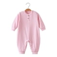 thumbnail image 7 of Nilvkv Newborn Onesies, Newborn Sleepers, Toddler Ribbed Round Neck Long Sleeve Romper Soft Cotton Lightweight Breathable Spring Summer One-Piece Pink 18-24 Months, 7 of 7