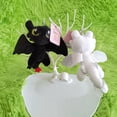 thumbnail image 3 of Animal de dibujos animados bebé dragón llavero de felpa suave llavero de peluche de dragón volador blanco y negro juguete, 3 of 4