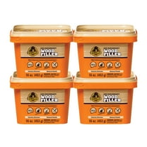 Gorilla All Purpose Wood Filler - Water-Resistant, Natural - 4 Pack, 16 oz Tub