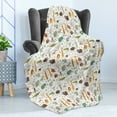 thumbnail image 4 of Cartoon Animal Soft Flannel Fleece Throw Blanket, Grunge Savannah Fauna Childhood Theme Safari Funny Wildlife Pattern, Cozy Plush for Indoor and Outdoor Use, 70" x 90", Multicolor, by Ambesonne, 4 of 5
