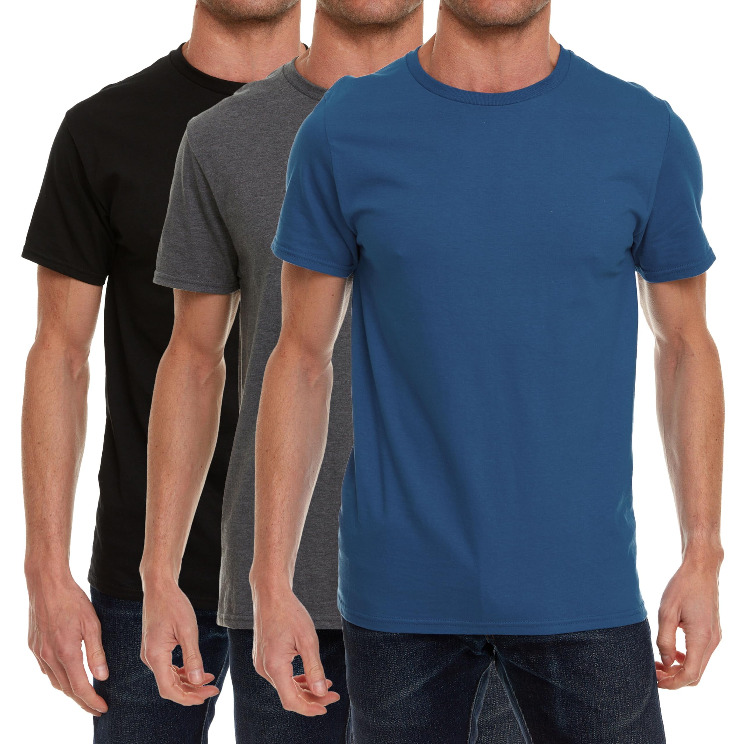 BILLIONHATS 12 Pack Extra Large Size Men's Cotton T-Shirts, Big \u0026 Tall,  Lightweight Tees - Walmart.com