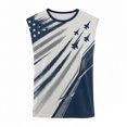 thumbnail image 3 of FINALGANG Mens Crew Neck Sleeveless Tank Top With American Flag Retro Print Soft Breathable Casual Muscle Fit Patriotic Top For Patriotic Events Workouts Daily Wear XXL, 3 of 4