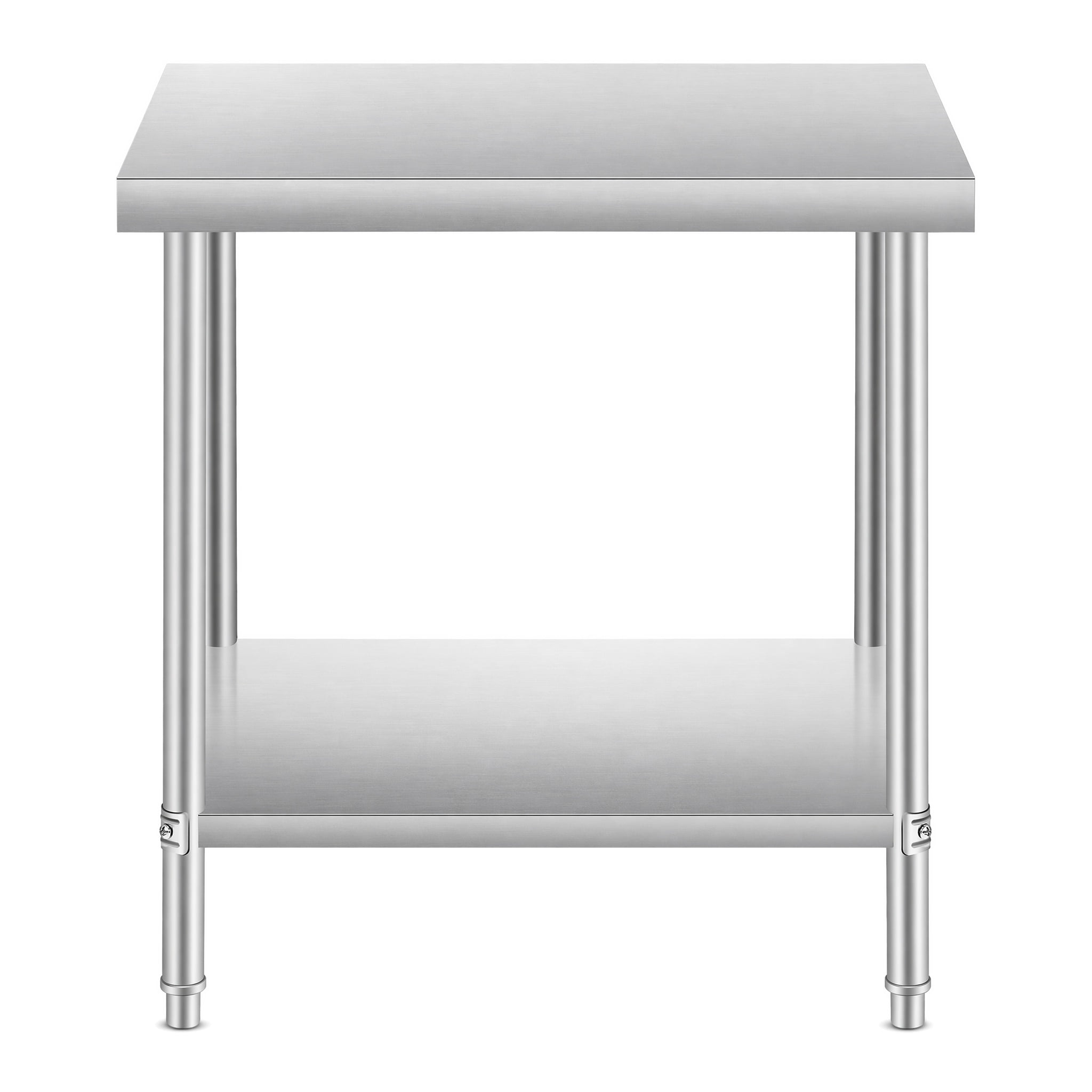 GARITIN 24 x 24 Inch Commercial Work Table, Stainless Steel Kitchen Prep Table with Under Shelf for Restaurant & Home, Silver