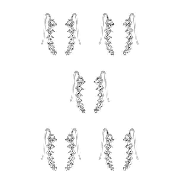 Sonducket Mujeres Niñas una 7 Crystal Ear Cuffs Hoop Climber Stud Pendientes Star Ear Stud Pin Accesorios de joyería Type4 NO4 Sonducket CBP048047