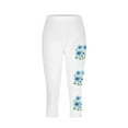 thumbnail image 5 of AnuYalue Floral Capri Leggings for Women Tummy Control High Waisted Yoga Capris Summer Knee Length Cropped Pants Boho Beach Pants, 5 of 5