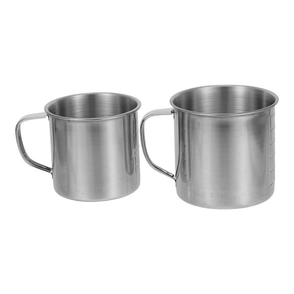 BRIGHTFUFU Set of 2 Stainless Steel Metal Measuring Cups for Baking and Cooking, Easy to Use and Clean, Essential Kitchen Measurement Tools