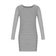 thumbnail image 2 of BRGZLK Kids Girls Long Sleeve Dress Fall Trendy Solid Color Round Neck Tulle Midi Dress Casual And Comfort Breathable Dress for Party Gray 14-15 Years, 2 of 6