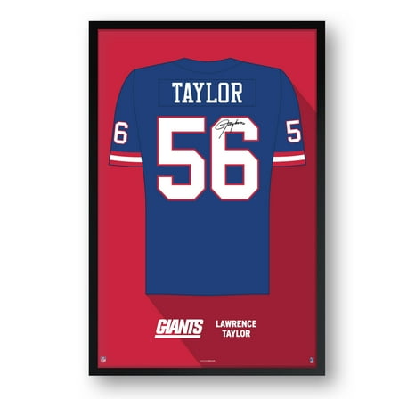Lawrence Taylor New York Giants Framed 27" x 39" Retired Jersey Art Print