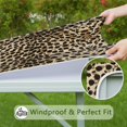 thumbnail image 6 of Brown and Black Leopard Print Square Fitted Tablecloth with Elastic Edge,Square Table Cover,Washable Elastic Table Cover for Home Kitchen Party Decor 36"x36", 6 of 6