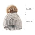 thumbnail image 7 of Cute Toddler Baby Pom Pom Hat Kids Winter Warm Knitted Solid Color Skiing Beanie Hat for Girls Boys 1-6 Years Old, 7 of 7