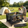 thumbnail image 6 of Vomeast Baby Playard Baby Bassinet,Portable Crib Pack and Play with Toy Bar,Foldable Play Yard(Grey), 6 of 16