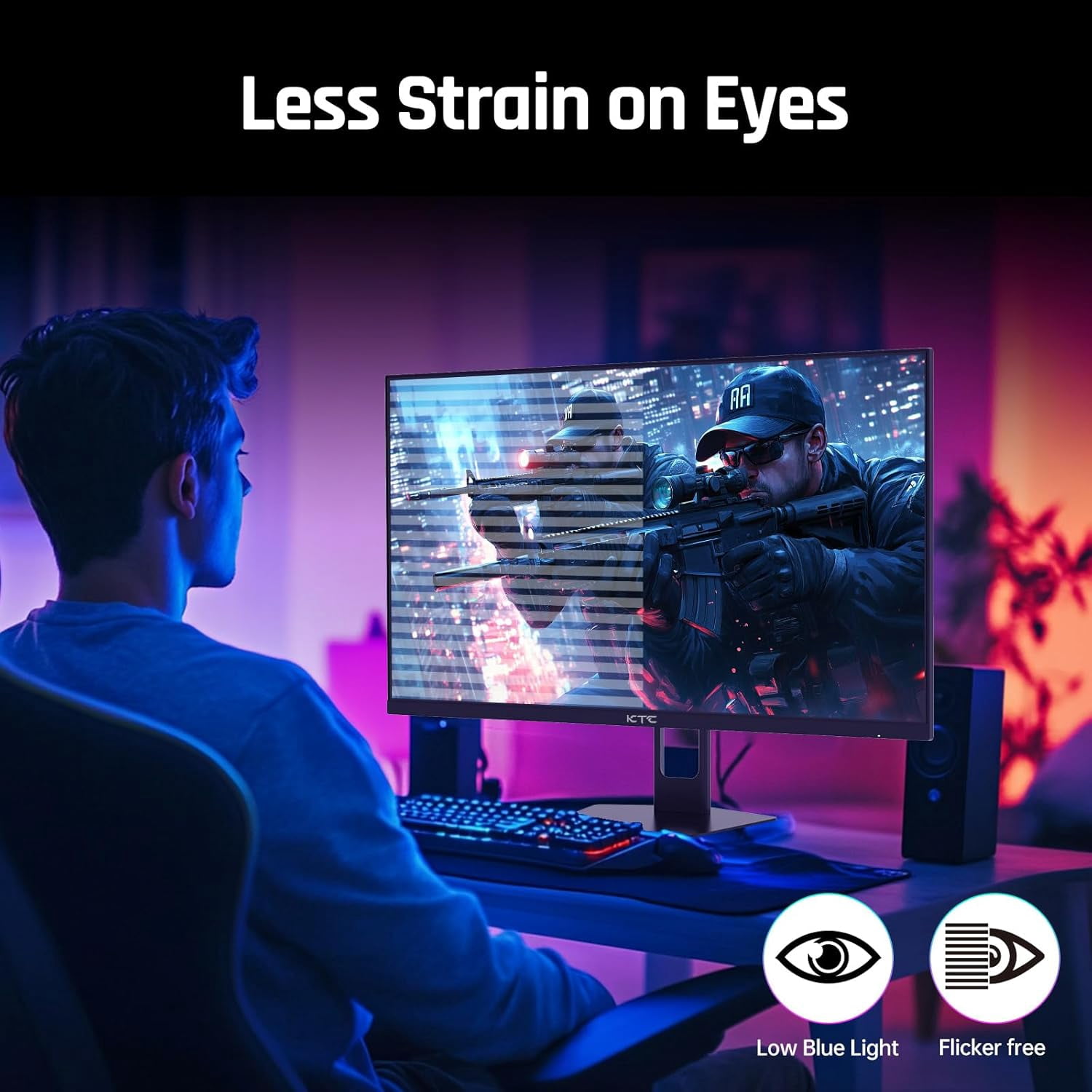 KTC 27 Inch 280Hz / 240Hz Gaming Monitor 1ms GTG 350nits Fast VA 1080P, Tilt, 126% sRGB, Adaptive Sync, 4000:1 Contrast Ratio, HDR, DisplayPort 1.4 / HDMI 2.0, VESA