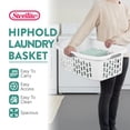 thumbnail image 3 of Sterilite HipHold Laundry Basket, 1.5 Bushel Plastic Clothes Hamper, White, 18 Pack, 3 of 7