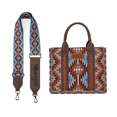 thumbnail image 4 of Wrangler Ladies Southwestern Pattern Dual Sided Print Coffee Tote Crossbody WG2213-8120SCF, 4 of 4