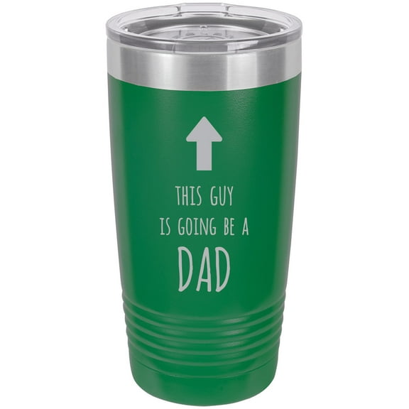 This guy is going to be a Dad Stainless Steel Engraved Insulated Tumbler 20 Oz Travel Coffee Mug, Green