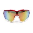 thumbnail image 2 of Xloop Oversized Mirror Lens Wrap Around Plastic Riding Sport Sunglasses White Red - Orange Mirror, 2 of 4
