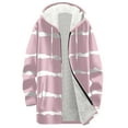 thumbnail image 5 of Casual Women's Long Sleeve Hooded Top Blouse Shacket Jacket Coat with Zipper Pocket Loose Fit Warm Fleece Lined Outerwear for Fall Winter | CSEONE,Pink L, 5 of 9