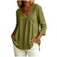 thumbnail image 2 of Neewe Women's Cotton Linen 3/4 Length Sleeve Tops V Neck Pleated T Shirts Loose Fit Blouses Casual Tees 2026 Fashion Clothes, 2 of 8