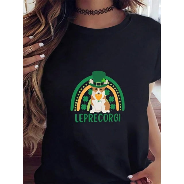 Trauma Nurse St Patrick'S Day Irish Shamrock Dogs Shirt Clothes St Patrick'S Day Versatiletops Short-Sleeved T-Shirt, Soft And Skin-Friendly T-Shirt