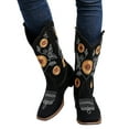 thumbnail image 5 of Fangasis Womens Cowgirl Boots Sunflower Western Boot Wide-Calf Vintage Shoes Walking Fashion Black 7.5, 5 of 8
