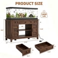 thumbnail image 3 of Kicctian Wooden Aquarium Stand for 55 Gallon Fish Tanks, Cabinet Rack with Power Outlet for Reptile & Turtle Habitats, Brown, 3 of 8