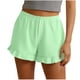 thumbnail image 3 of TaTaai Women's Casual Striped Shorts with Buttons High Elastic Waist Lace Trim Side Pockets Loose Fit Solid Color Summer Comfy Bottoms Daily Beach Holiday Wear Gift, 3 of 9