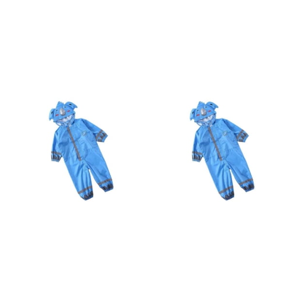 Moyic Cute Raincoat Children Cartoon Rain Coat Waterproof Rainwear Kids 2piezas azul L