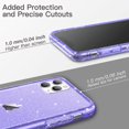thumbnail image 7 of JETech Glitter Case for iPhone 11 Pro, 5.8-Inch, Bling Sparkle Shockproof Phone Bumper Cover, Cute Sparkly for Women and Girls (Light Purple), 7 of 7