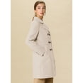 thumbnail image 4 of Abrigos largos de invierno con solapa con muesca y doble botonadura para mujer Beige XL, 4 of 7