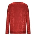 thumbnail image 5 of Atogsazn Women's Sequins Blouse Casual V Neck Long Sleeve Pullover Shirt Business Work Tops Outfit Clothing Red S Fashion, 5 of 6