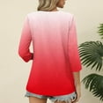 thumbnail image 4 of Ovbmpzd Hauts à Col en V pour Femmes Tendance Rouge Manches 3/4 Entraînement Blouses à Dégradé de Couleurs Débardeurs pour Femmes P, 4 of 6