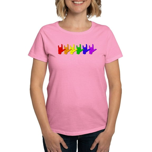 CafePress - I Love You Colorful Women's Dark T Shirt - Women's Traditional Fit Dark T-Shirt