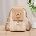 thumbnail image 4 of Woven Crossbody Phone Bag for Women with Adjustable Strap, Cute Cat Design, Mini Purse, Summer Travel, Casual & Beach Ready, 4 of 5