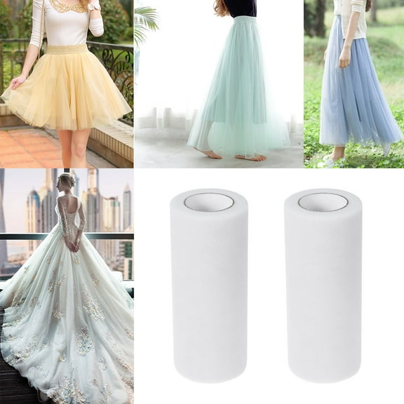 KALLORY 1Pack Fabrics for Sewing Tulle Netting Rolls Wedding Decoration 6 Inches x 25 Yards