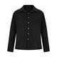 thumbnail image 5 of Ceisia Men's Solid Color Long Sleeve Casual Shirt with Chest Pocket for Daily Wear Black XXXL Gifts, 5 of 6