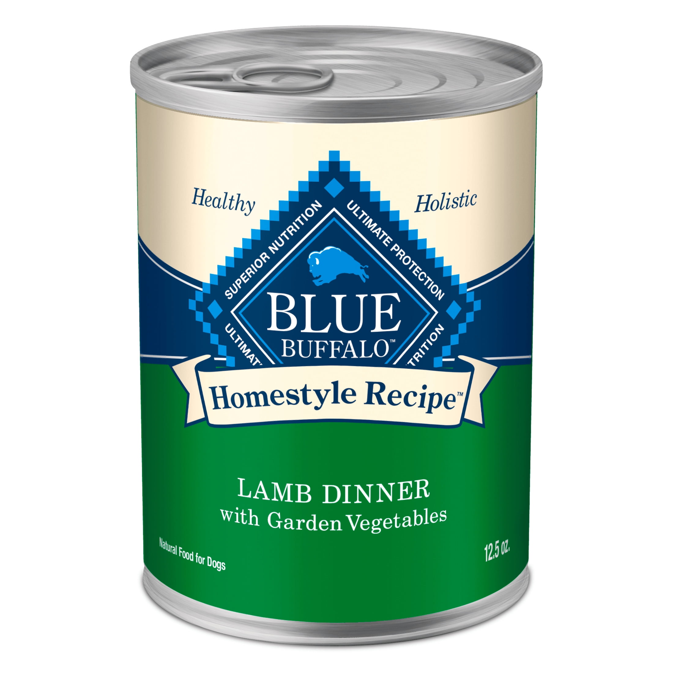 (12 pack) Blue Buffalo Homestyle Recipe Adult Wet Dog Food, Lamb Dinner, 12.5-oz. Can