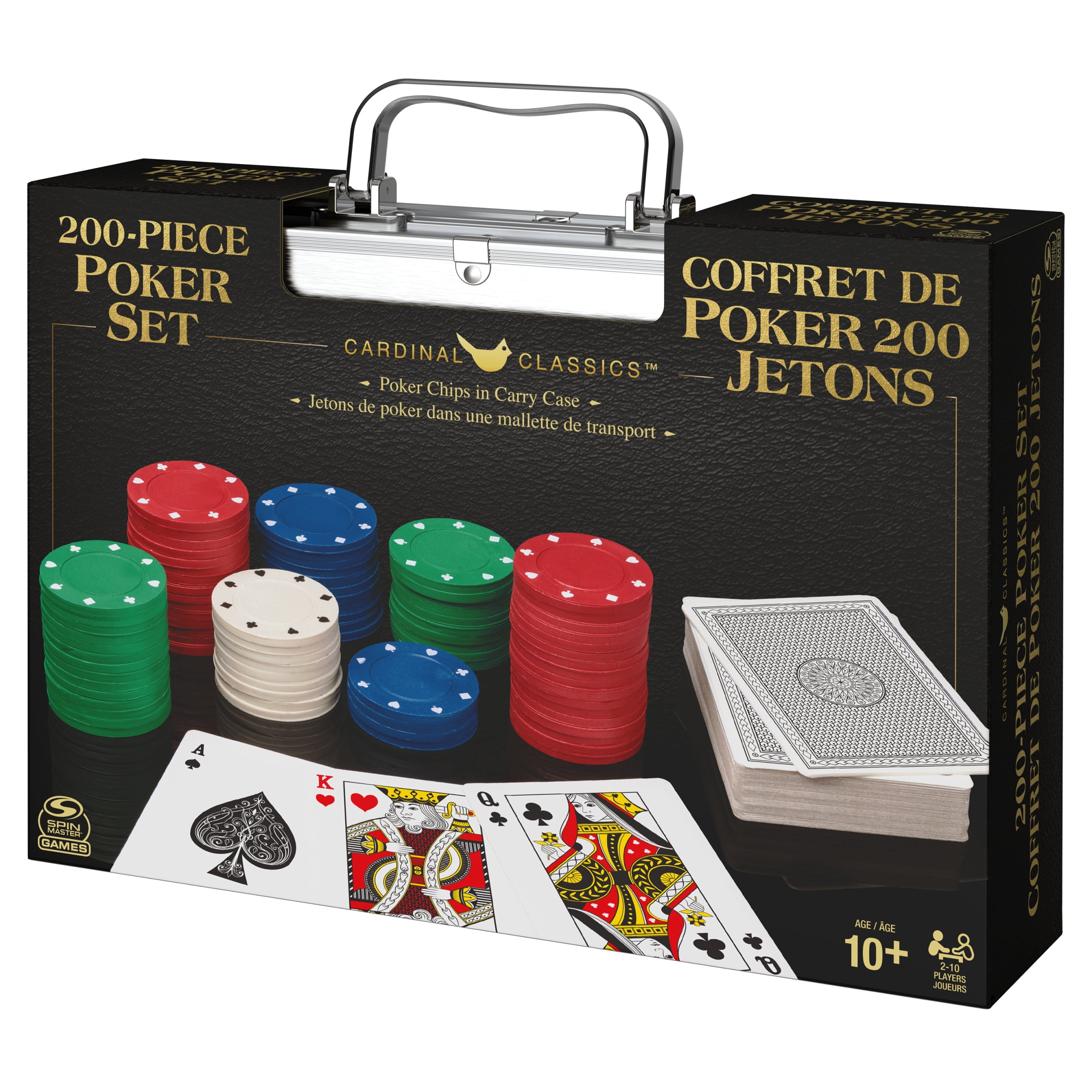 Professional Texas Hold 'Em Poker Set, Classic Game with 200 Dual