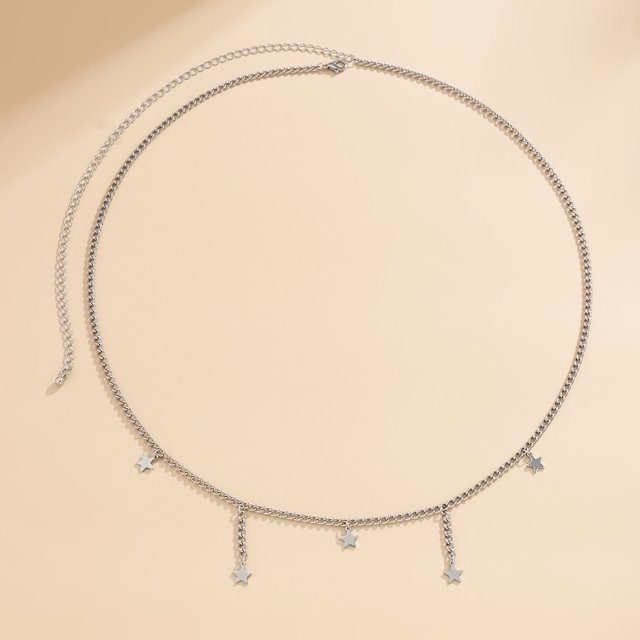 1 pieza (plateada) cadena de cintura bohemia cadena de bikini de playa cadena de vientre de estrella dorada cadena de bikini joyería de cuerpo de playa de verano para regalos de mujeres y niñas oso de fresa Electrónica