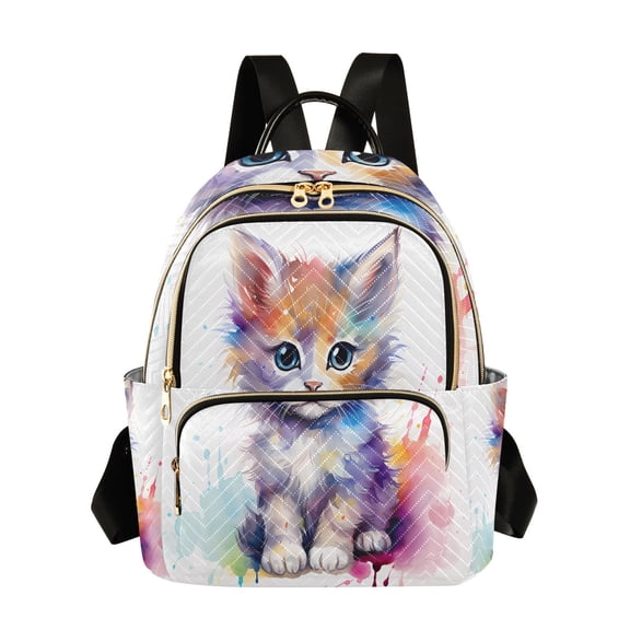 Little Cat Painting Travel Laptop Backpack Casual Daypack Lightweight Bookbag Compartment for Business