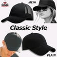 thumbnail image 4 of Q&Q ESSENTIALS (M/L/XL) 2 Pack - Black Solid Plain Baseball Cap & Mesh Trucker Hat Blank Basic Hats for Men Women, 4 of 9