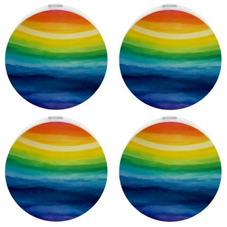 

Automatic Night Lights Plug into Wall for Kids & Adults Watercolor Stripes Rainbow Dusk to Dawn Sensor Nightlights for Room Bedroom Bathroom Hallway Kitchen