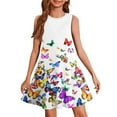 thumbnail image 2 of YOUYEDIAN Girls' Dresses Crew Neck Sleeveless Sun Dress 2025 Summer Casual Butterfly Graphic Dresses Flowy Light Purple Midi Dress,Light Purple 13-14 Years, 2 of 6