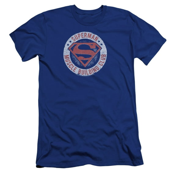 Superman Muscle Club Premium Adult Slim Fit 30/1 T-Shirt Royal Blue
