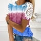 thumbnail image 1 of Fiudx Ofertas Flash Del Día Blusa de Encaje con Cuello Redondo y Manga Corta con Estampado para Mujer, 1 of 5